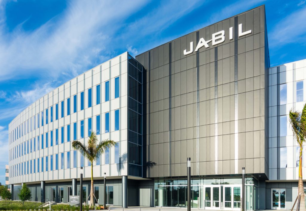 Image of the exterior of the Jabil Headquarters building in St. Pete.